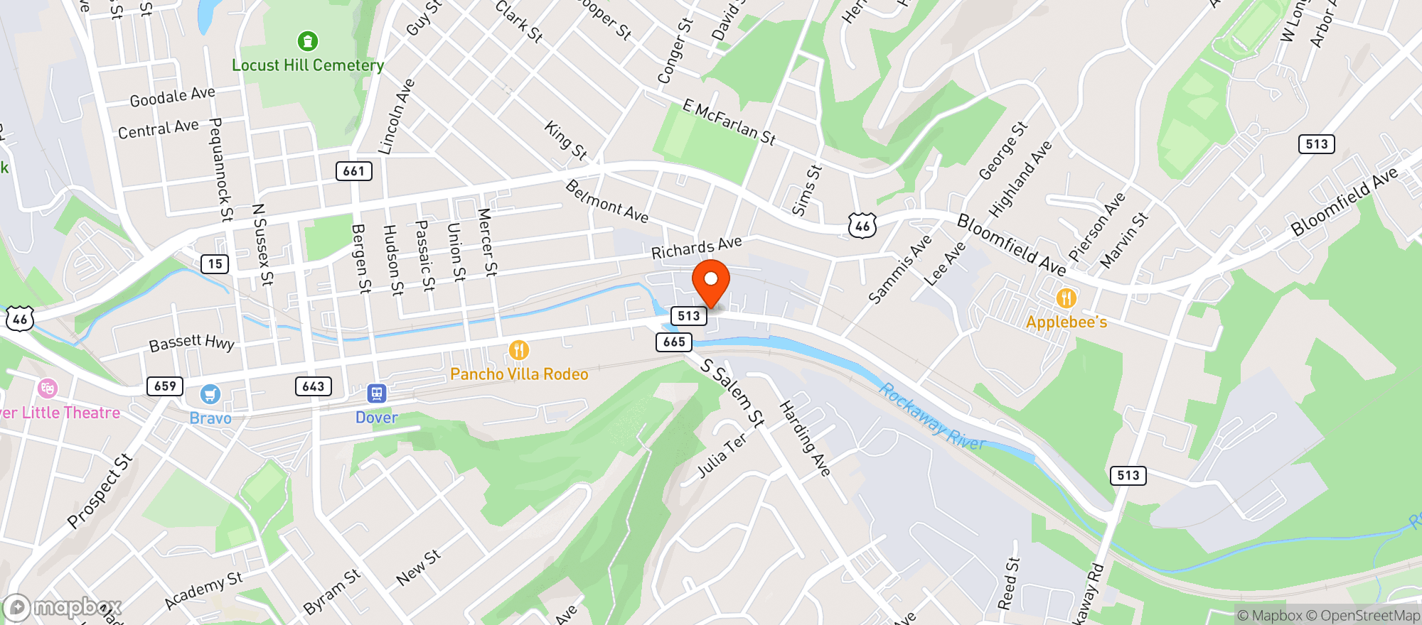 Map showing Neighborhood Liquors