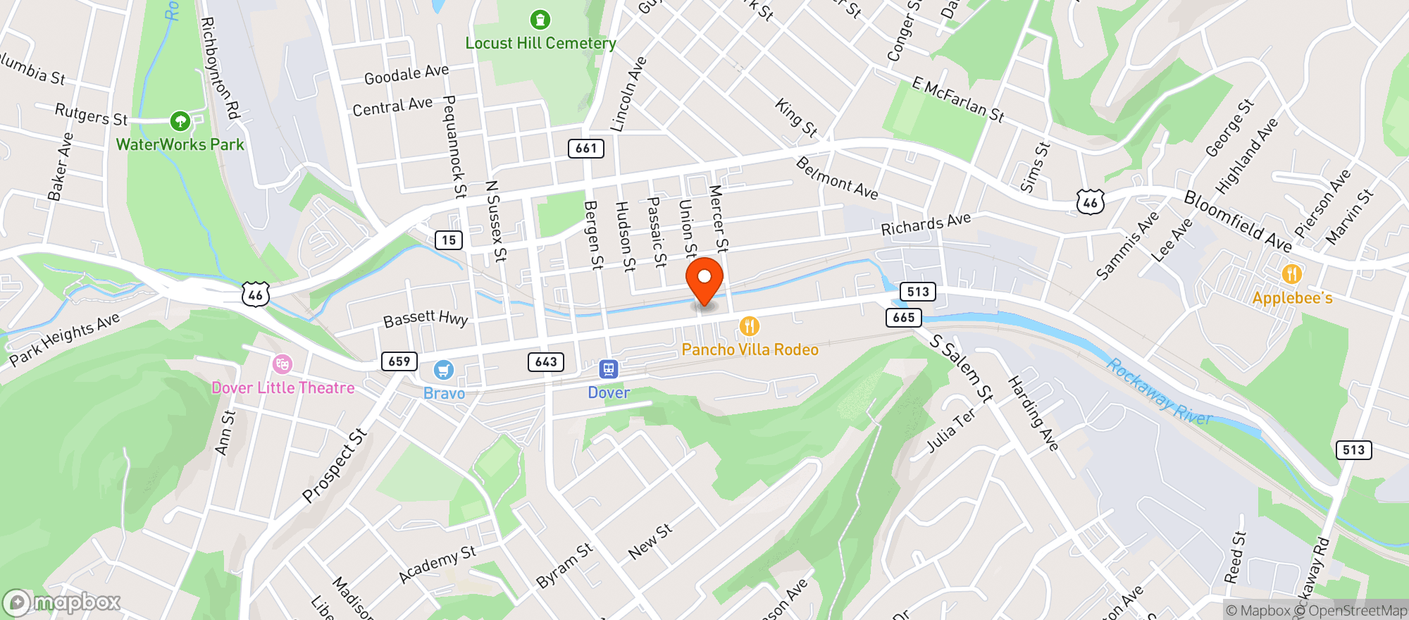 Map showing 111 Bar & Kitchen