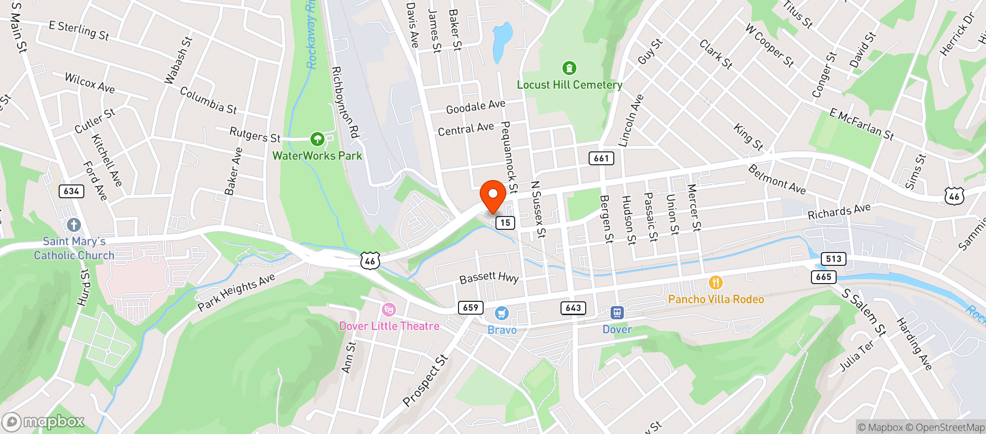 Map showing Charlottes Web