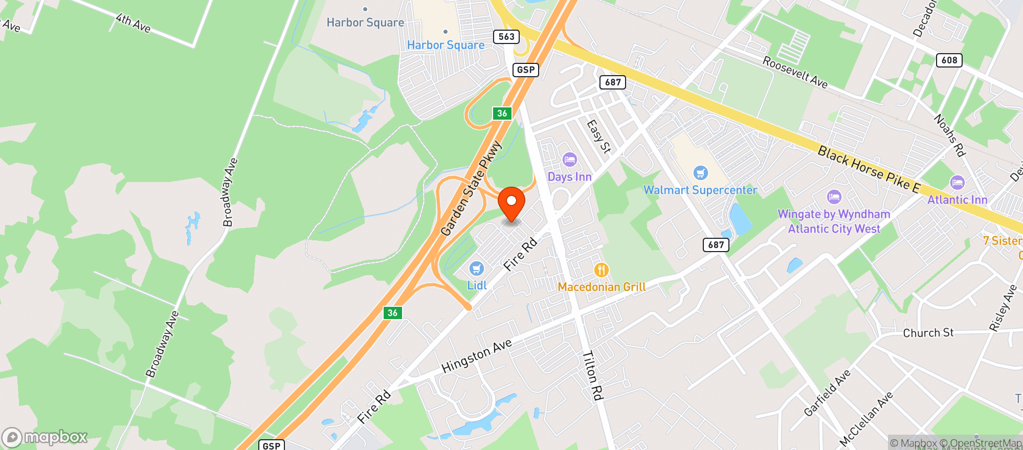 Map showing JOE CANALS DISCOUNT LIQUOR
