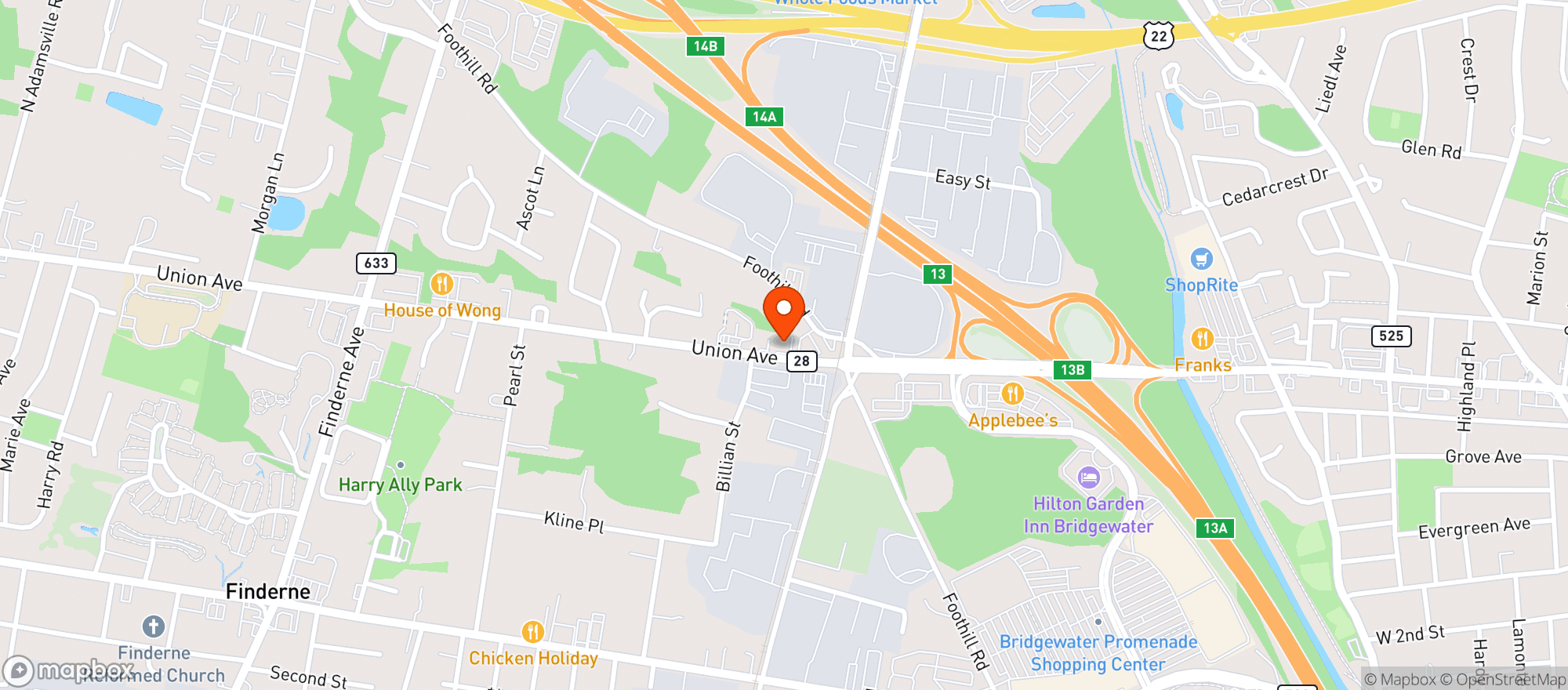 Map showing Bridgewater Wine&Spirits