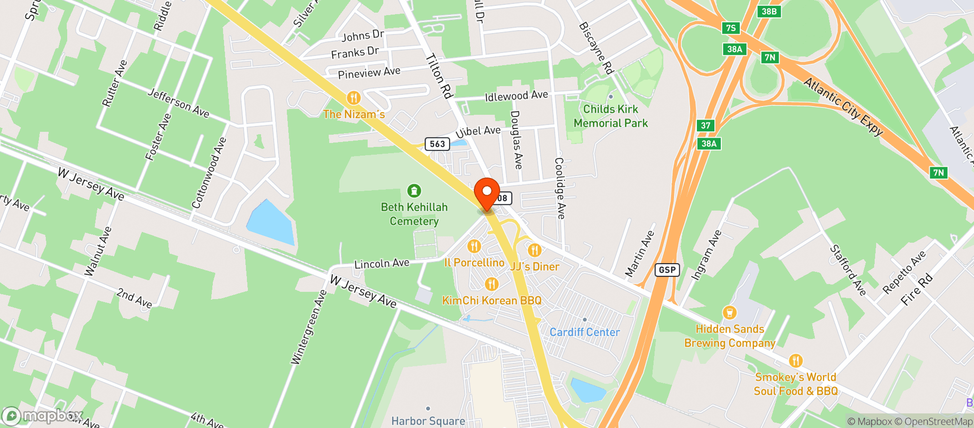 Map showing Gnc