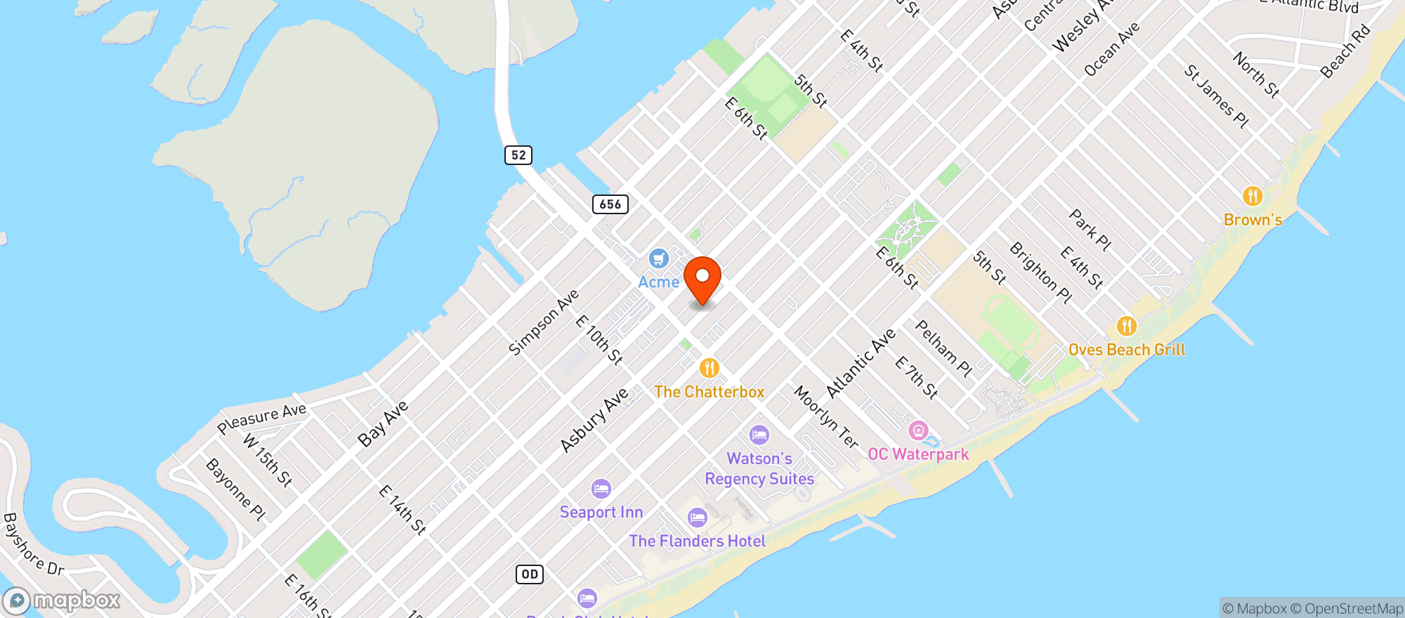 Map showing Goodies Gone Wild - Ocean City