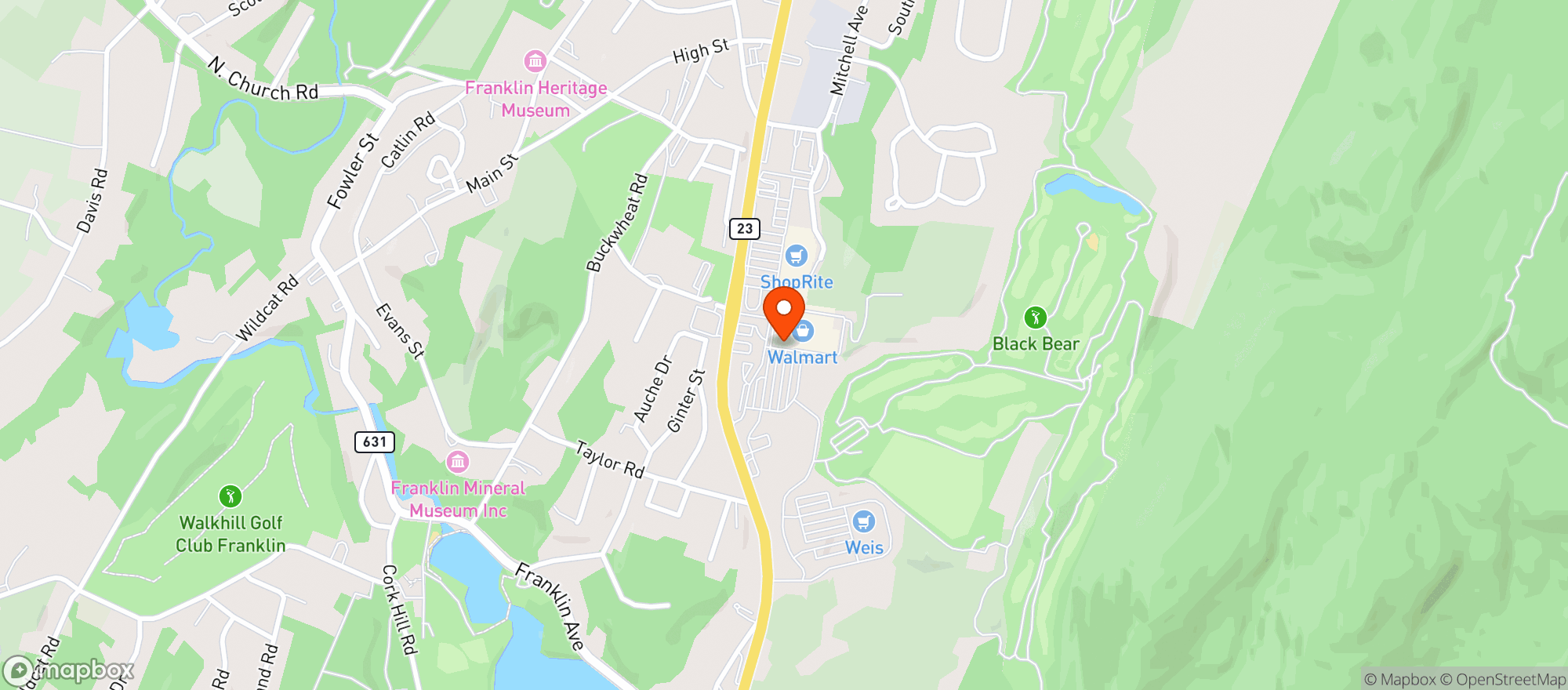 Map showing Shoprite Franklin