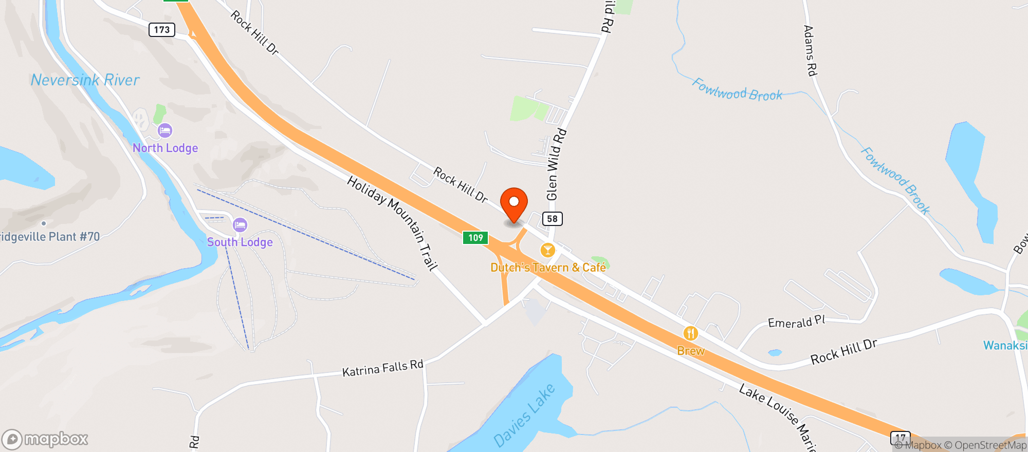 Map showing Rock Hill Liquors
