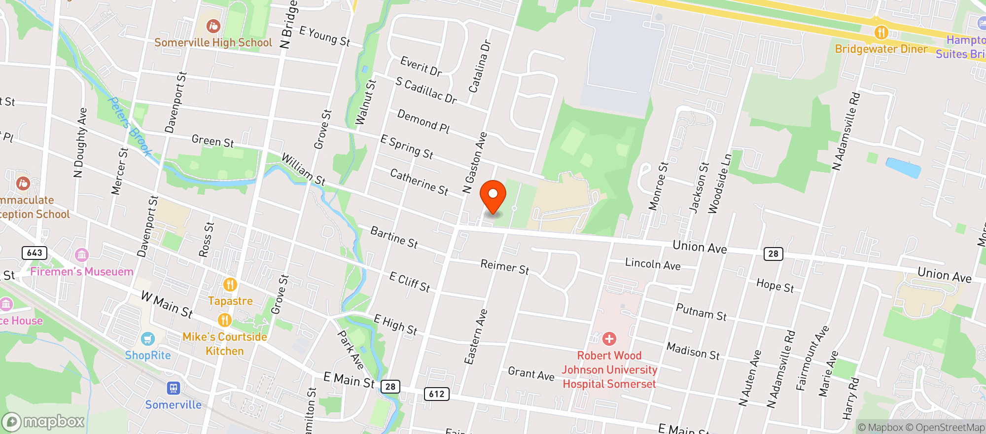 Map showing Liquor Saver-Somerville