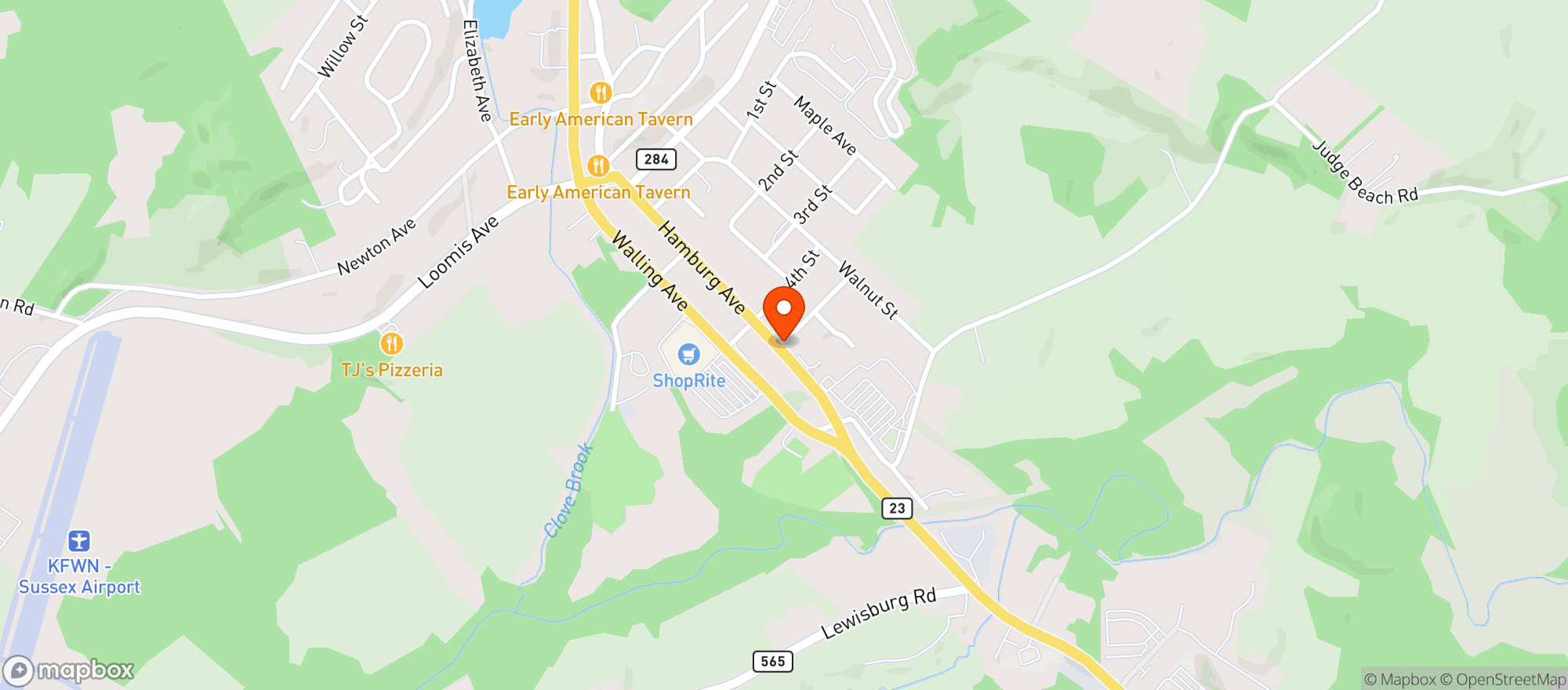 Map showing Woodys Liquors