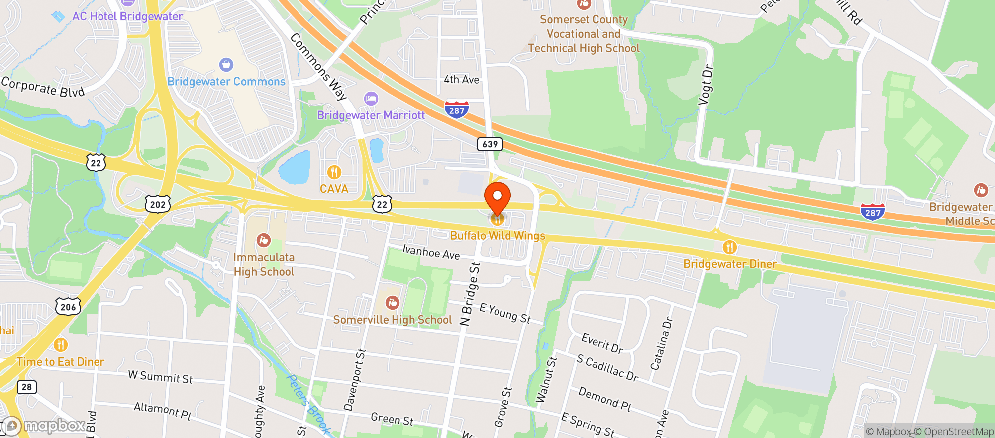 Map showing Buffalo Wild Wings Gril #3563