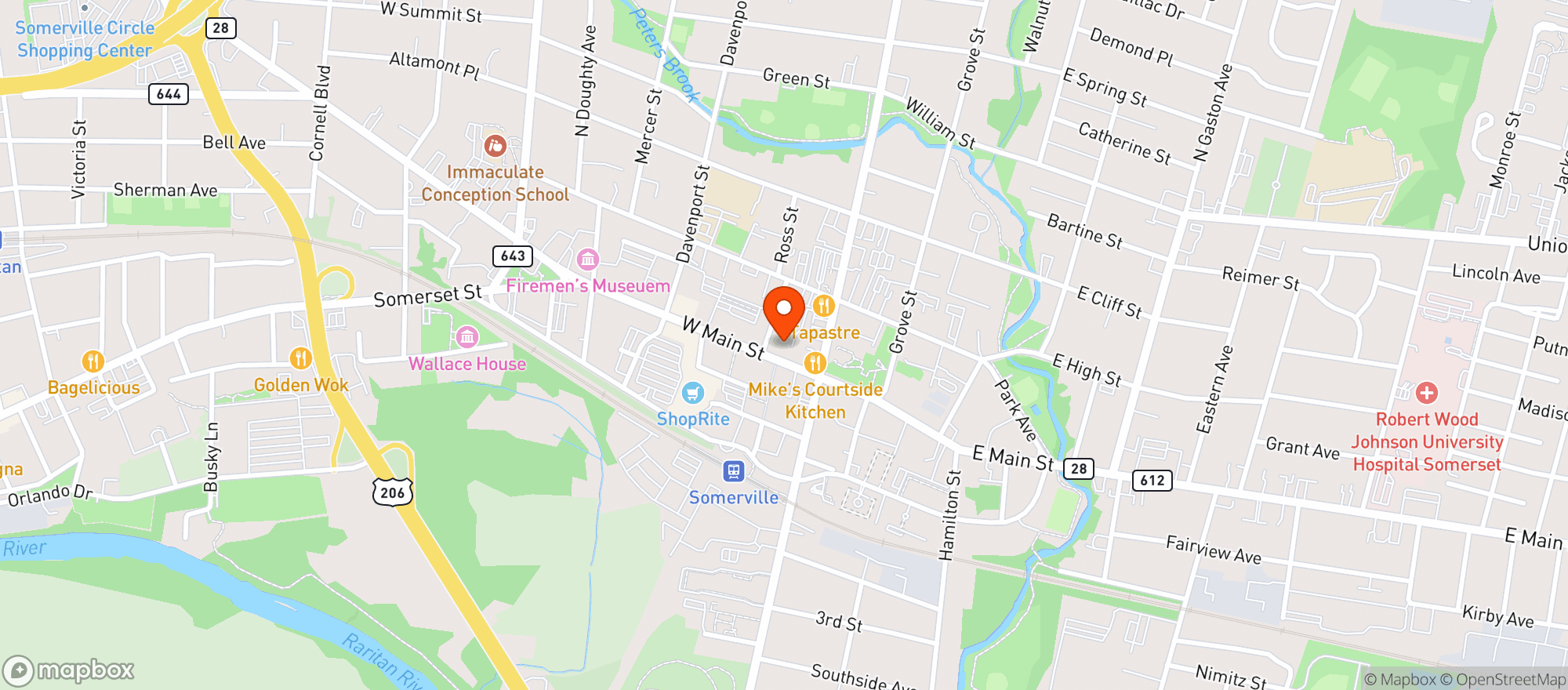 Map showing VILLAGE BREWING CO