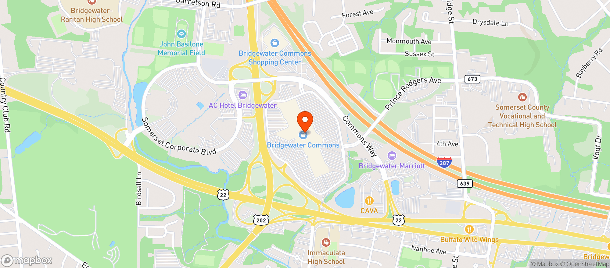 Map showing Amc Bridgewater Commons #868