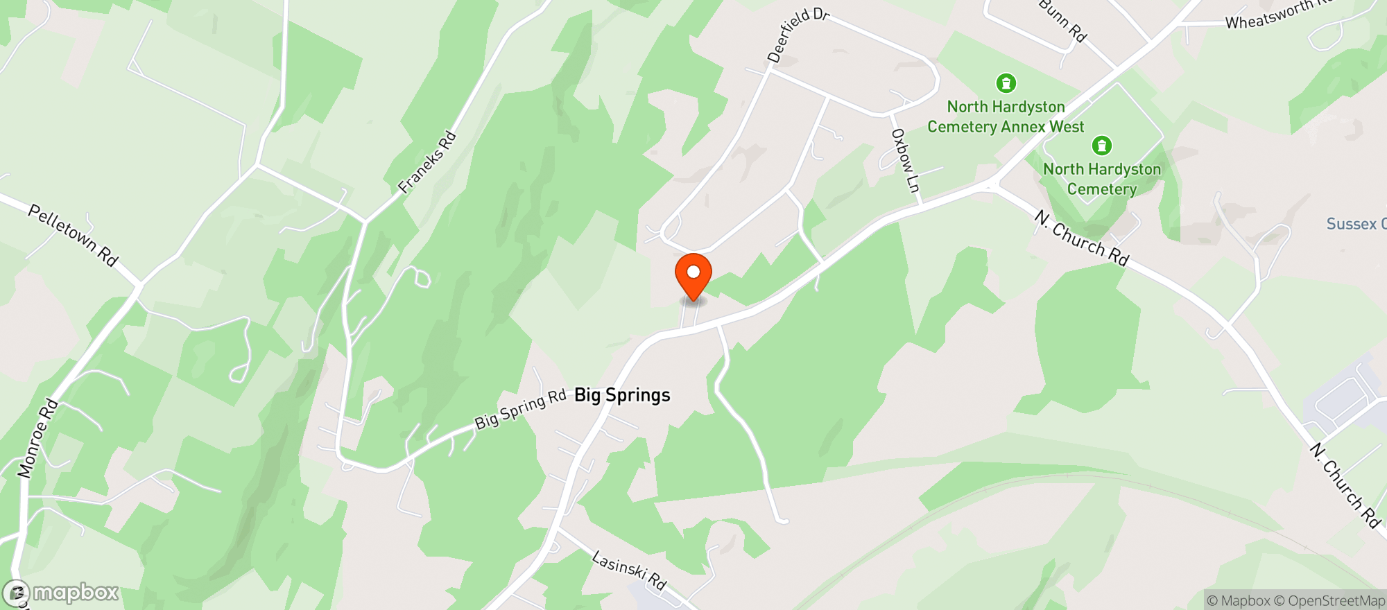 Map showing Sussex County DiscountWine & Liquor