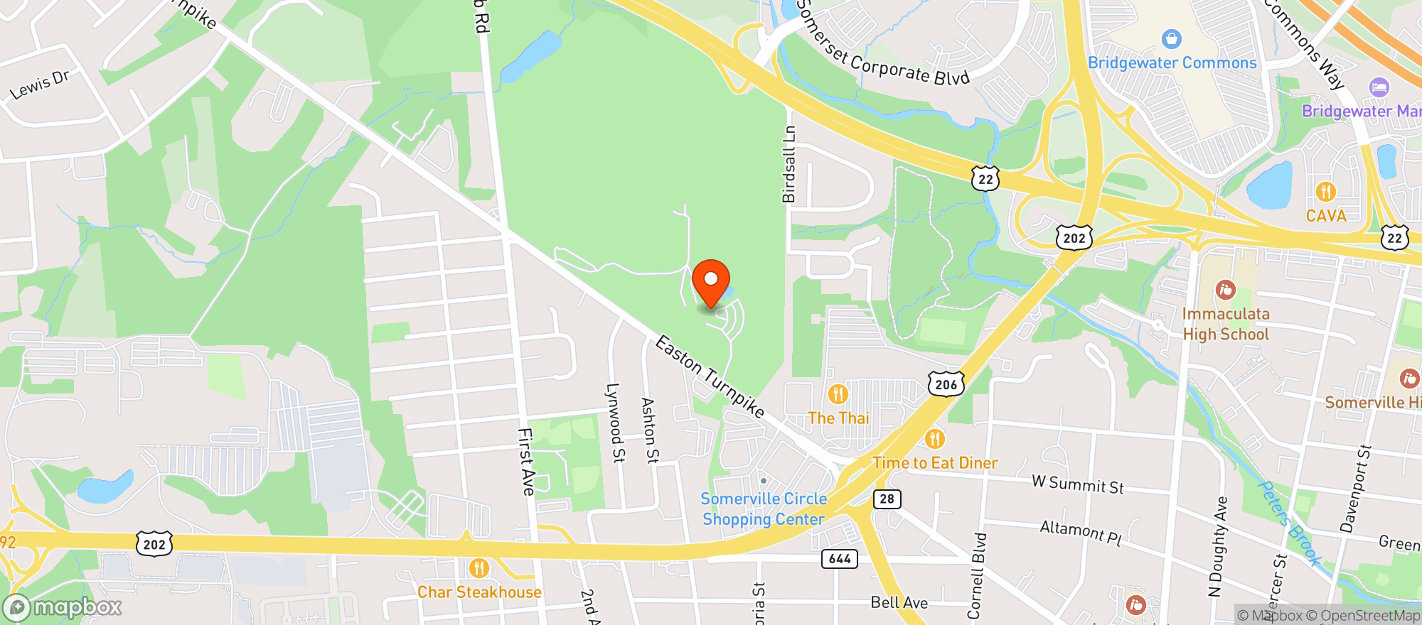 Map showing Raritan Valley Country Club