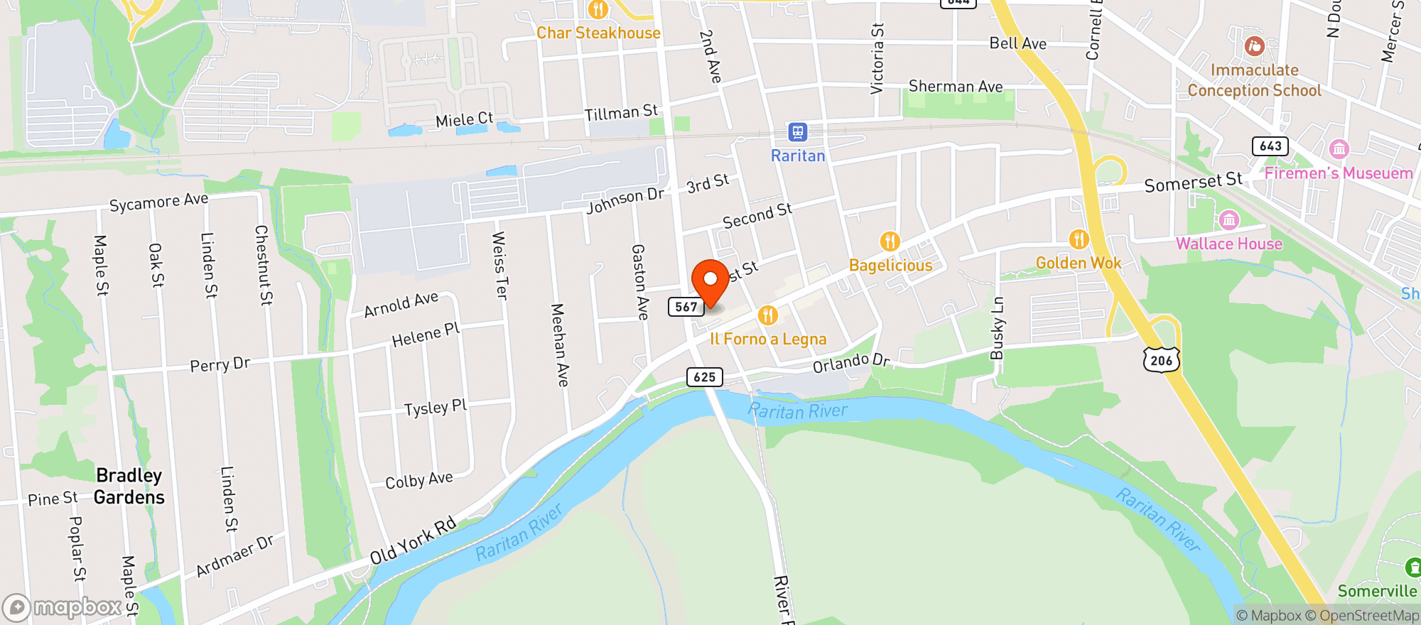 Map showing Liquor Saver-raritan