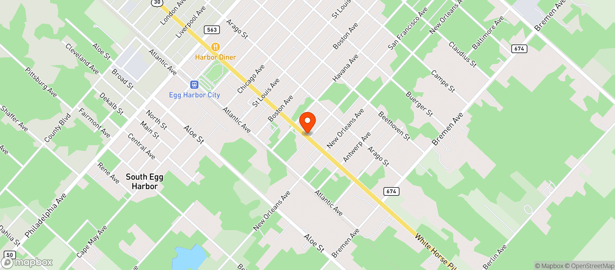 Map showing Joe Canals Discount Liquor