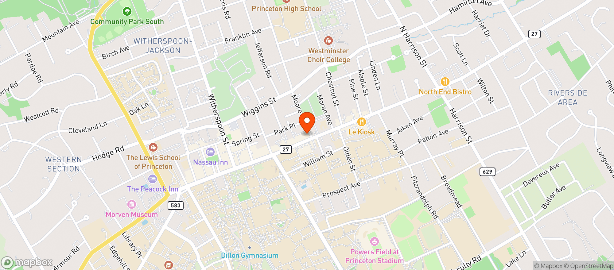 Map showing Tipple & Rose