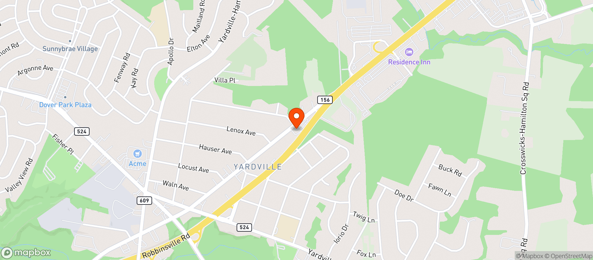 Map showing YARDVILLE BUY RITE