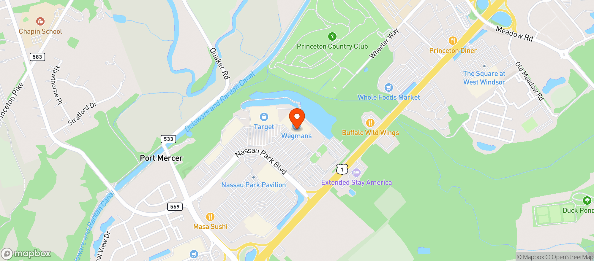 Map showing Wegmans
