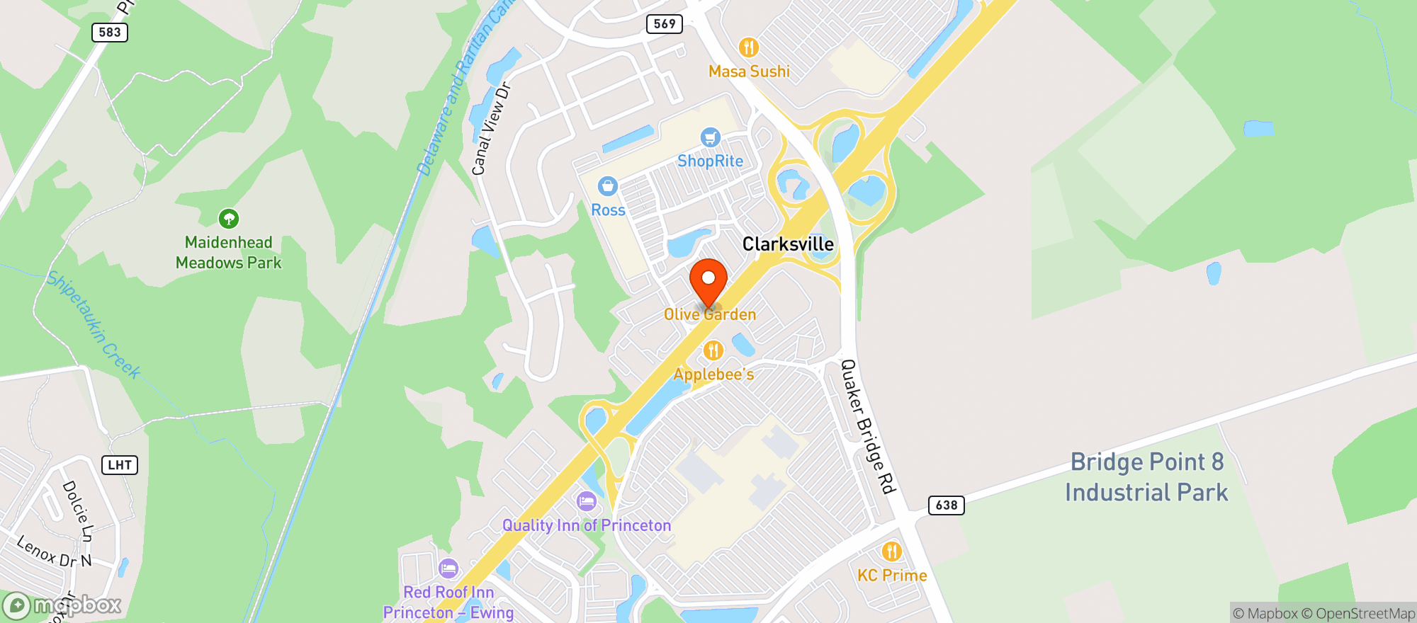 Map showing JOE CANALS LAWRENCEVILLE