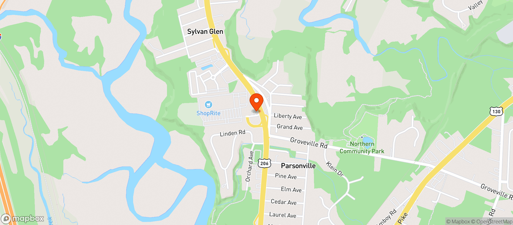 Map showing Jay Kay Liq Store