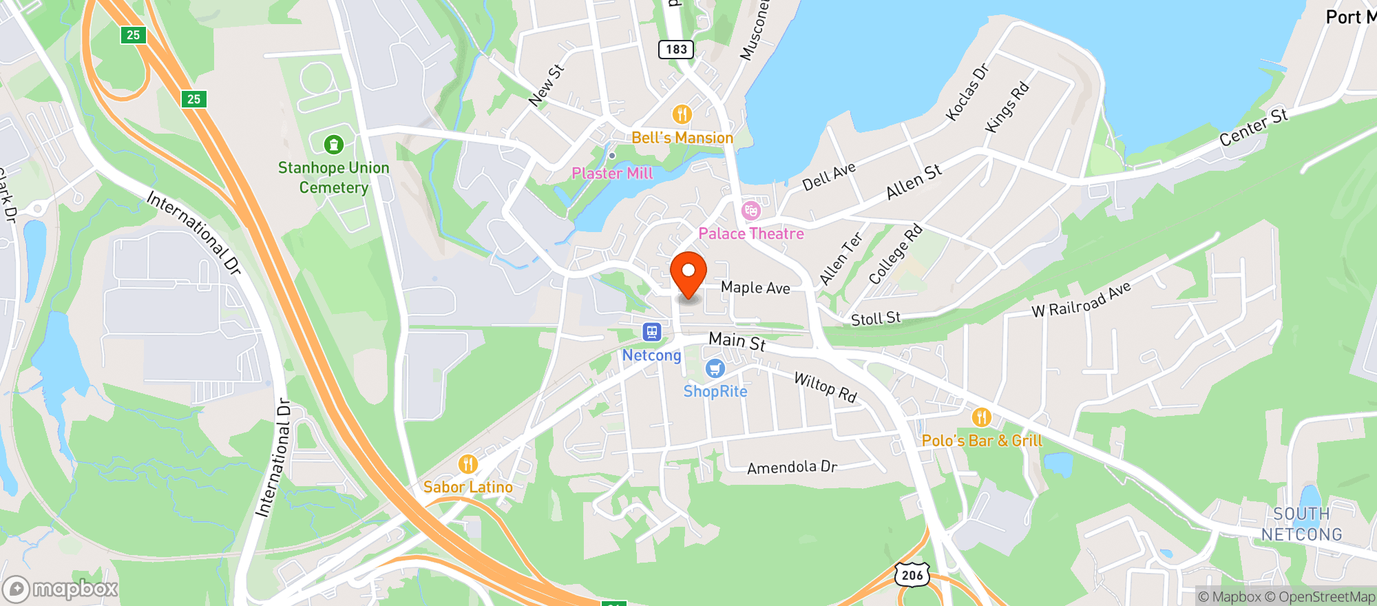 Map showing Quick Stop Liquor Netcong