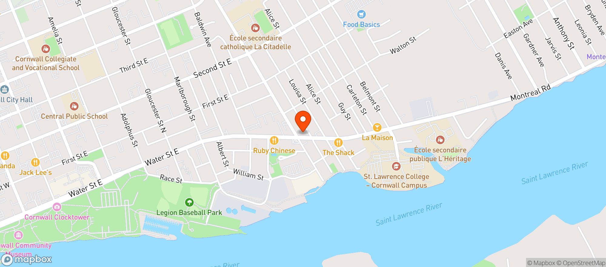 Map showing HIGH CANNABIS - CORNWALL 410 MONTREAL