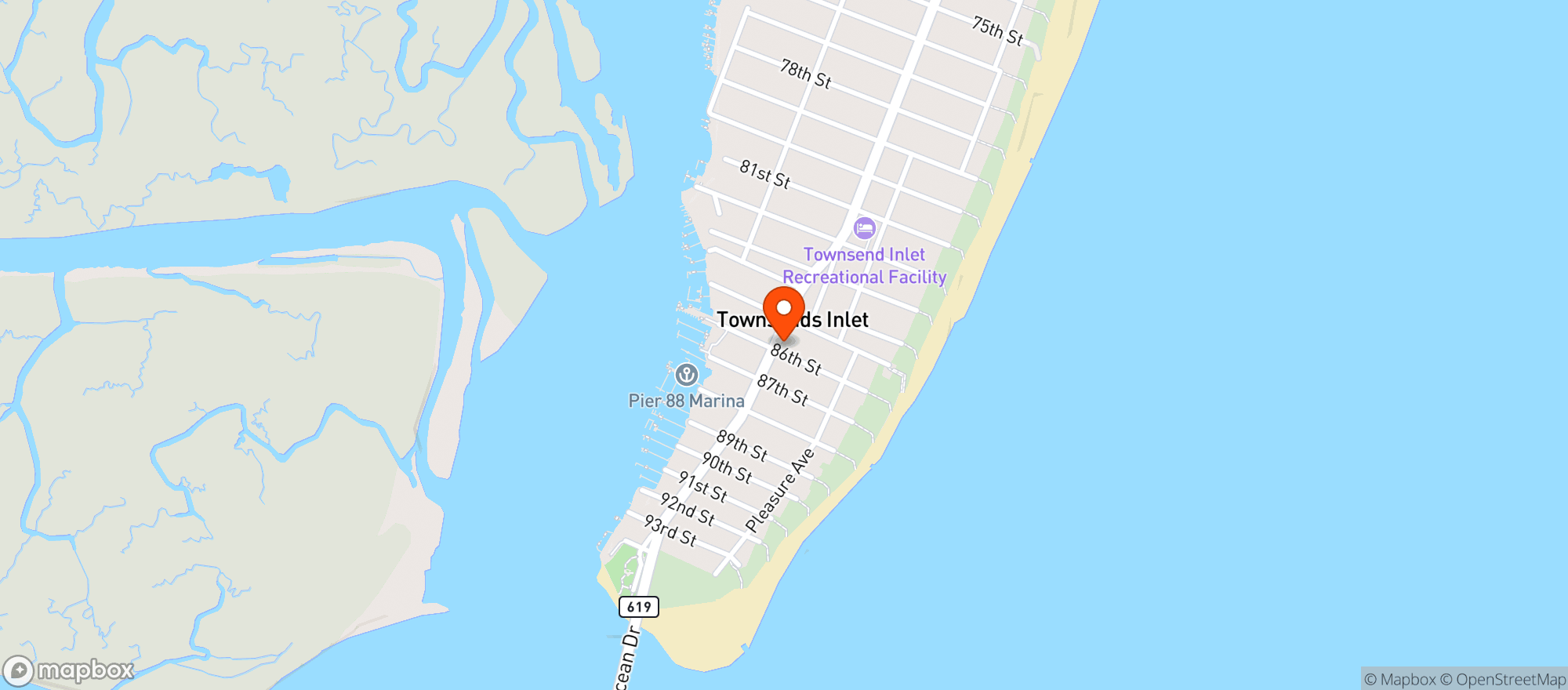 Map showing Blitzs Mrkt Of Sea Isle
