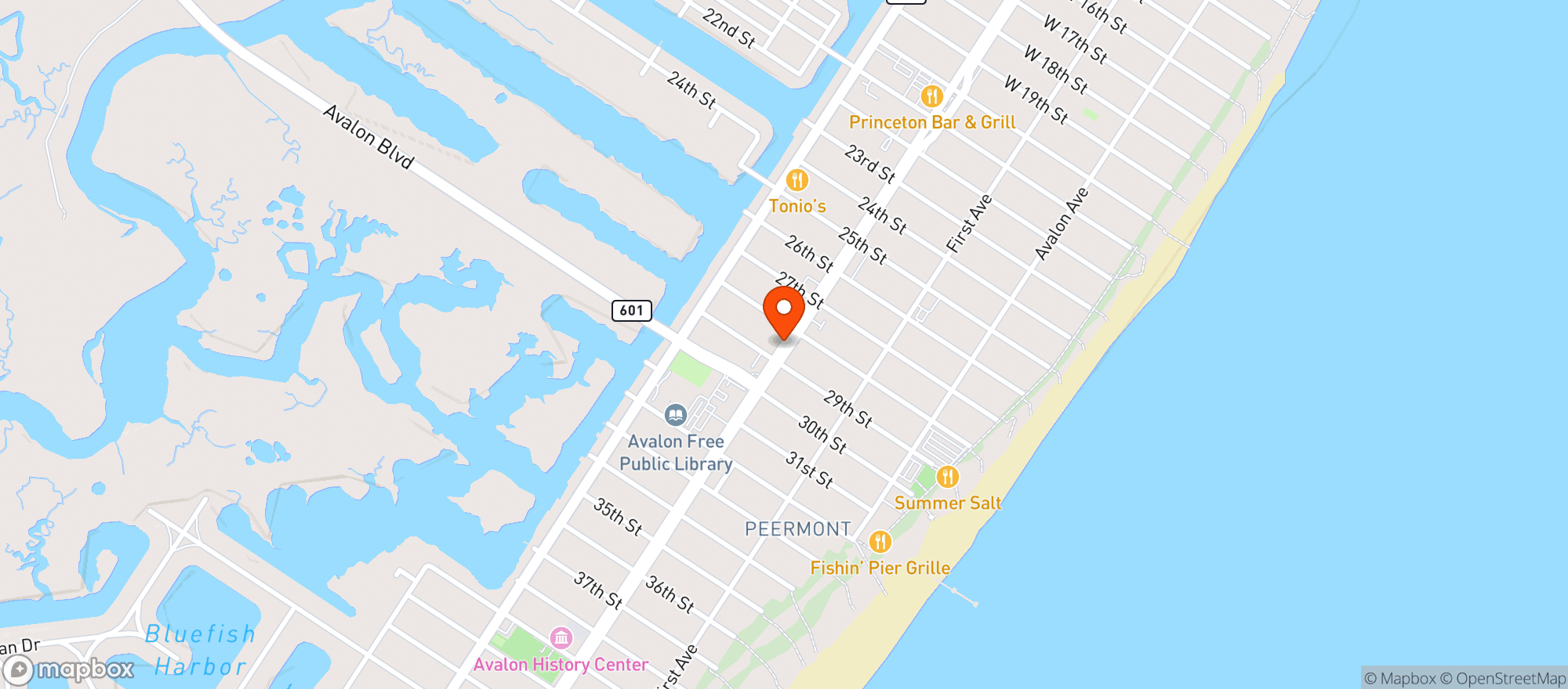 Map showing Avalon SuperMarket