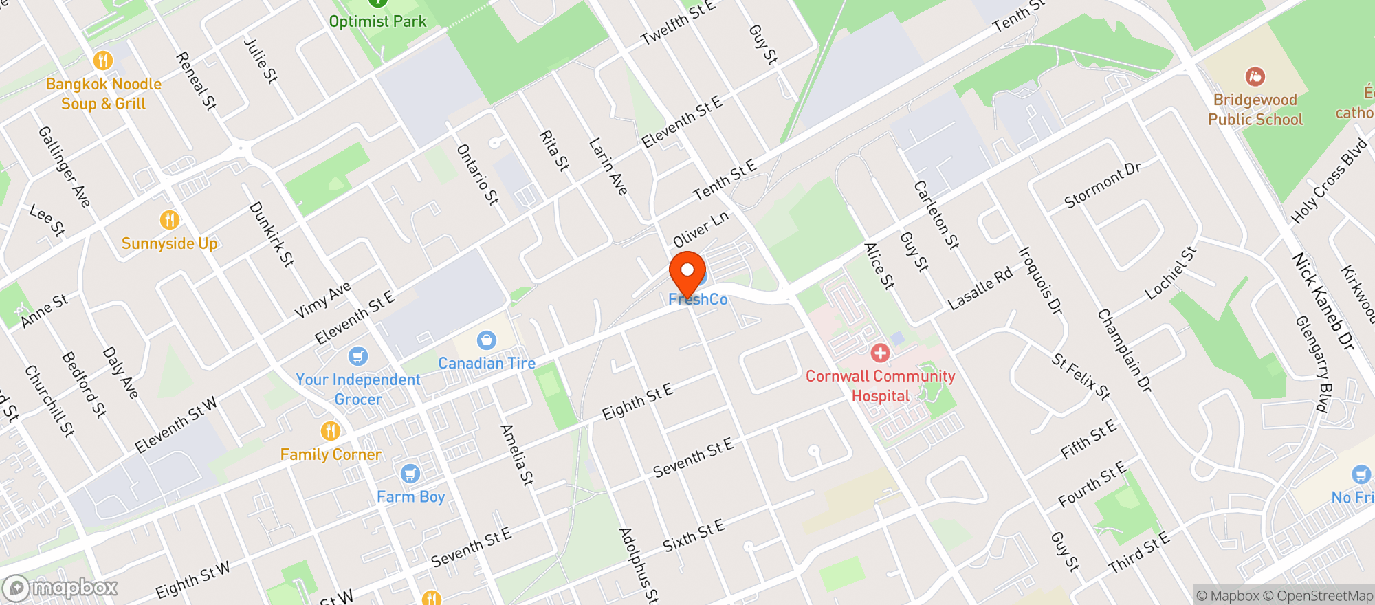 Map showing Freshco