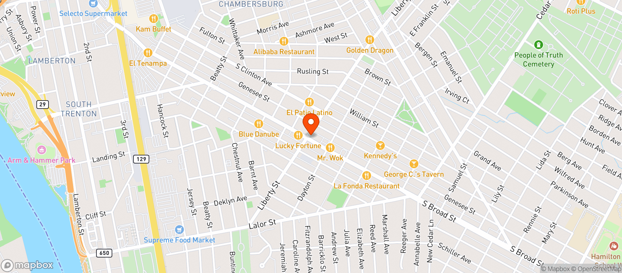 Map showing Empire Discount Liquors