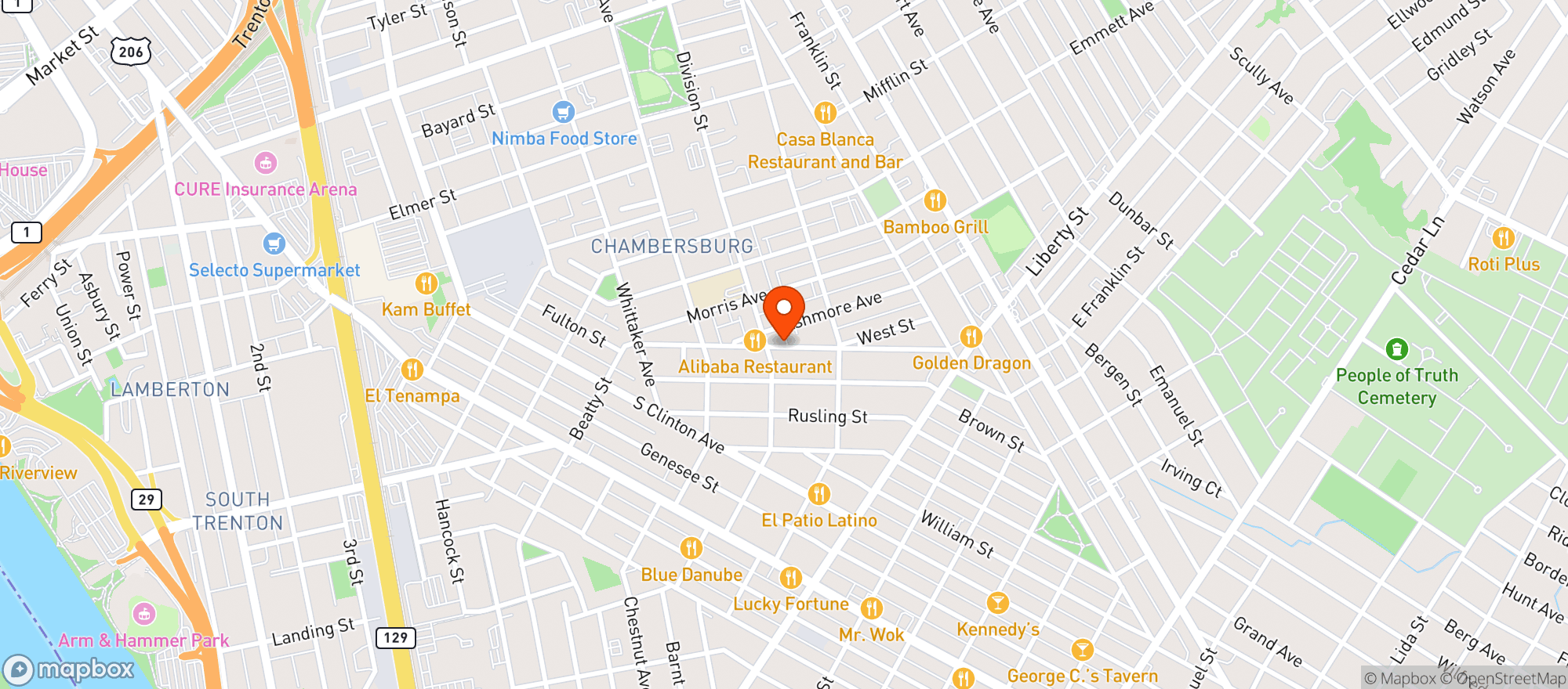Map showing Pura Vida