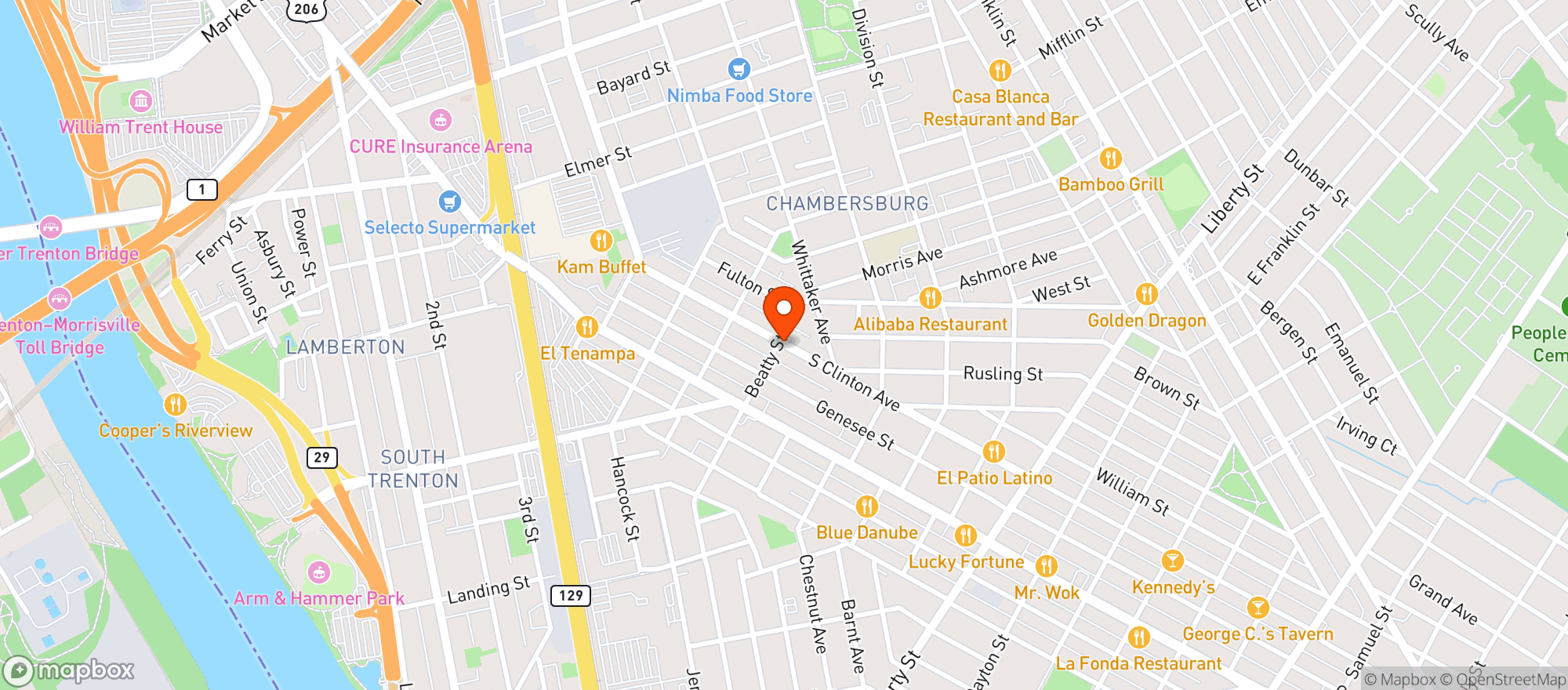 Map showing La Terraza Restaurant