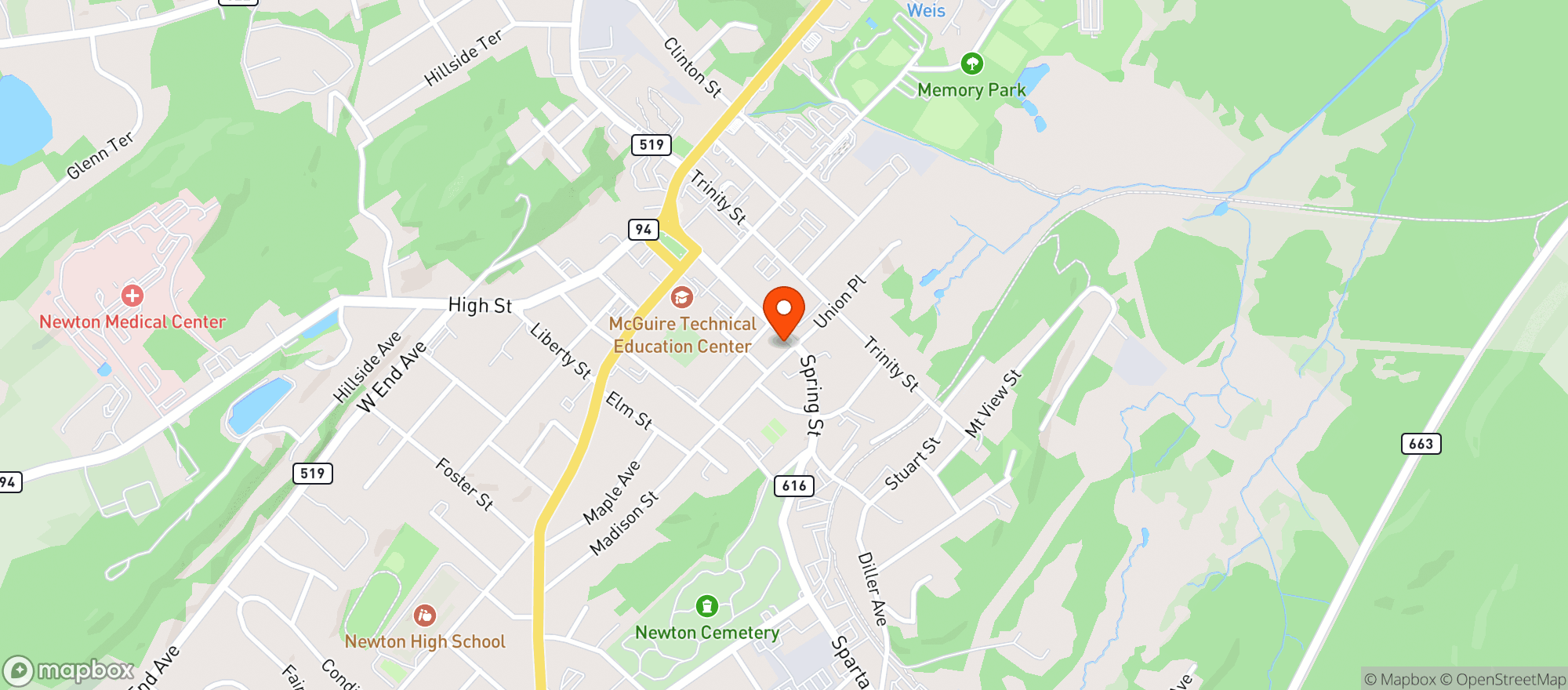 Map showing The Newton Theatre
