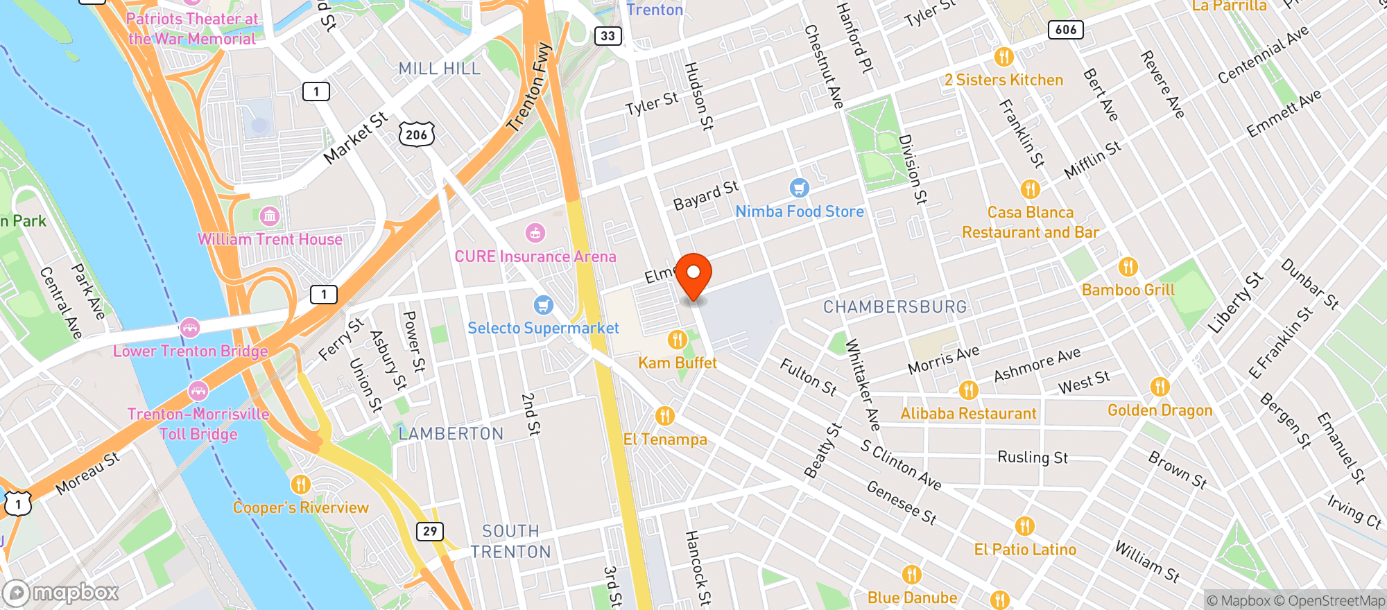 Map showing Roebling Liquor Mart