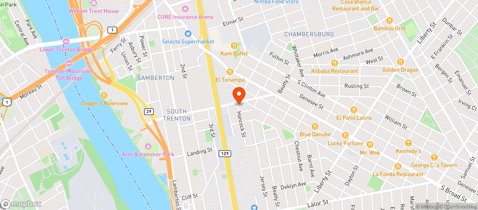 Map showing Liquor X (cass St.)