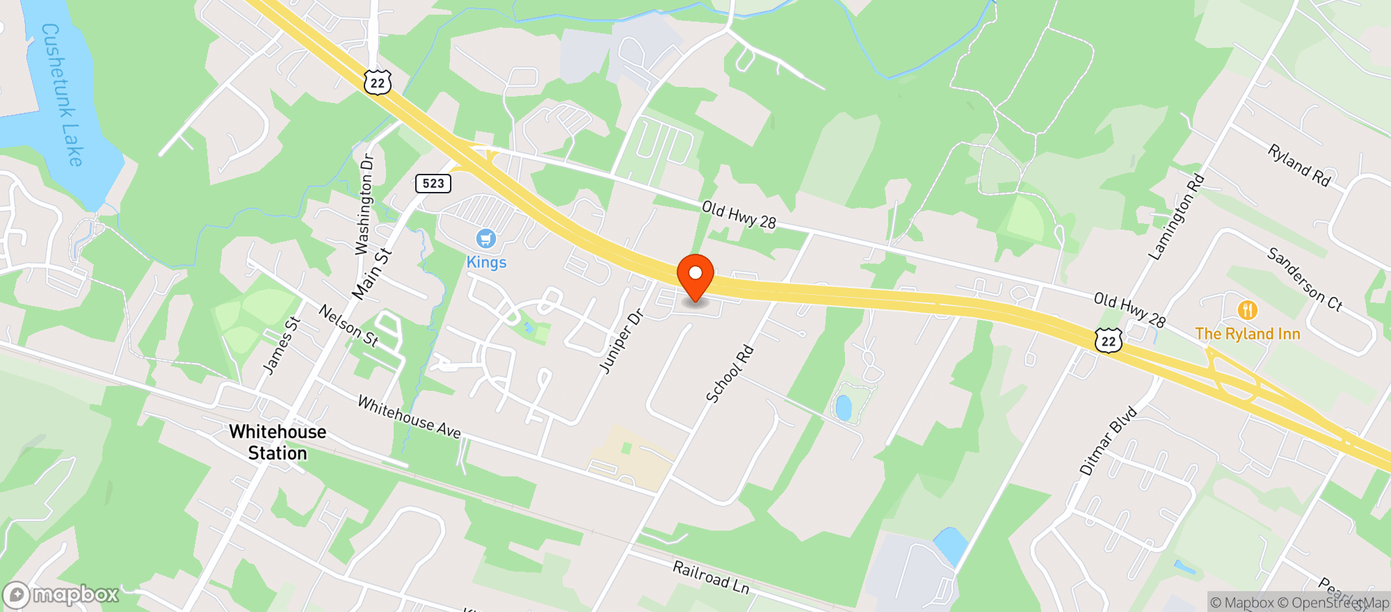 Map showing Readington Wine & Spirits