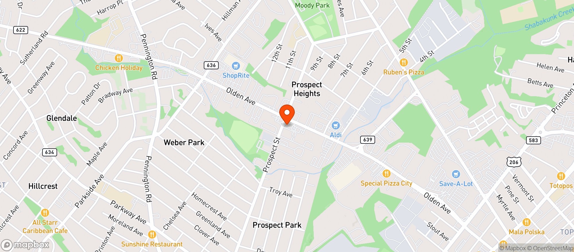 Map showing HIGH SPIRITS DISCOUNT LIQUORS