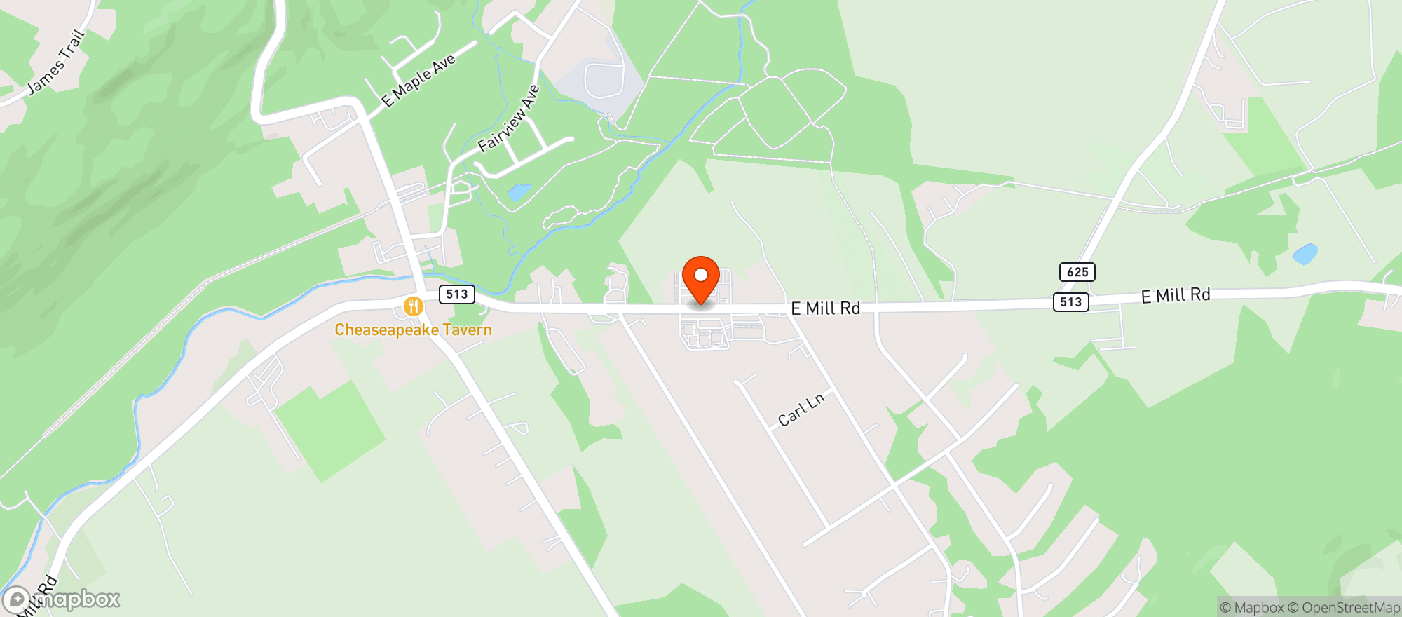 Map showing Valley Restaurant