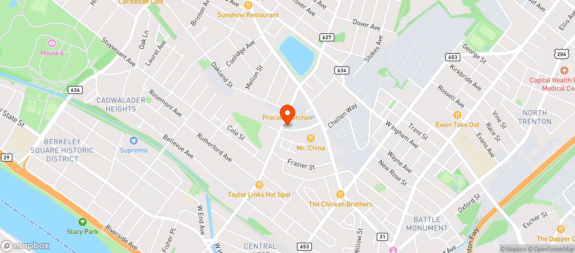 Map showing Prospect Liquor Store