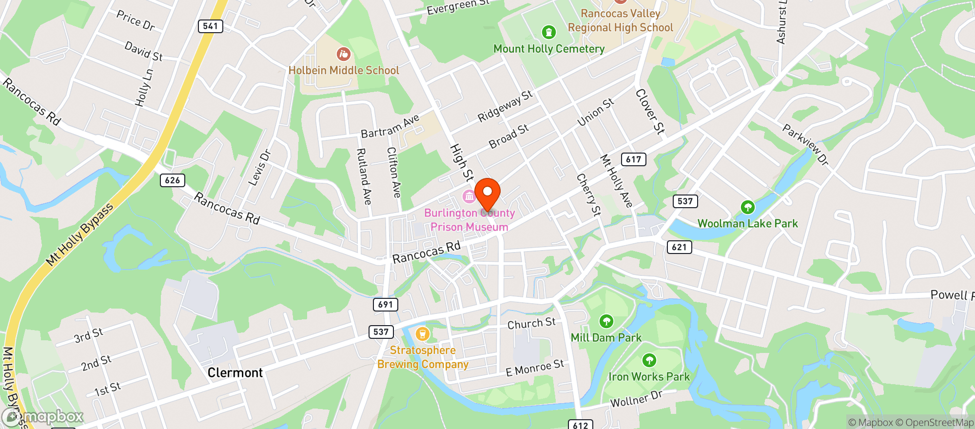 Map showing Elks Lodge