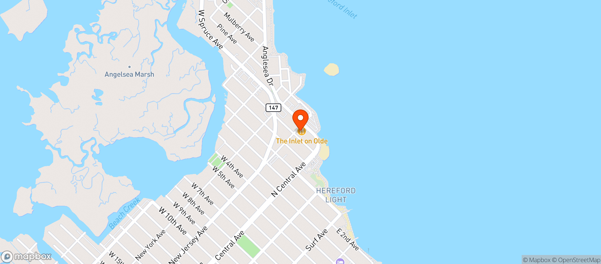 Map showing The Inlet On Olde