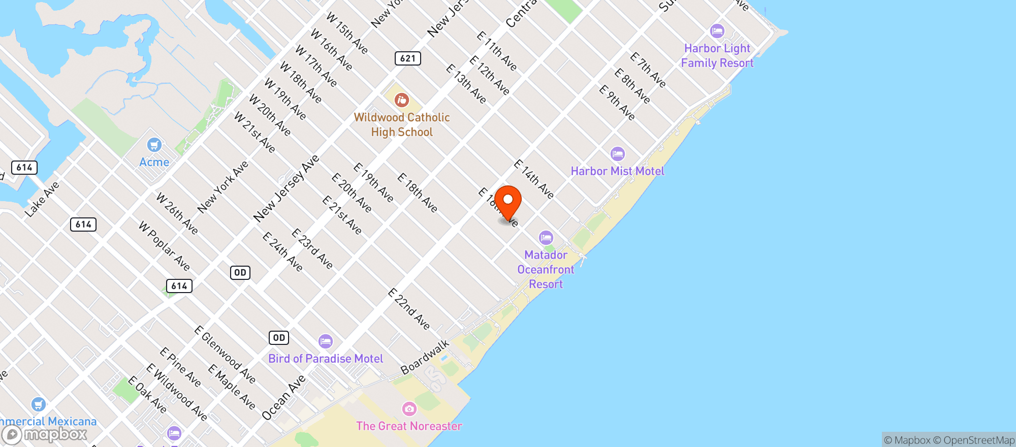 Map showing The Shore House Hotel
