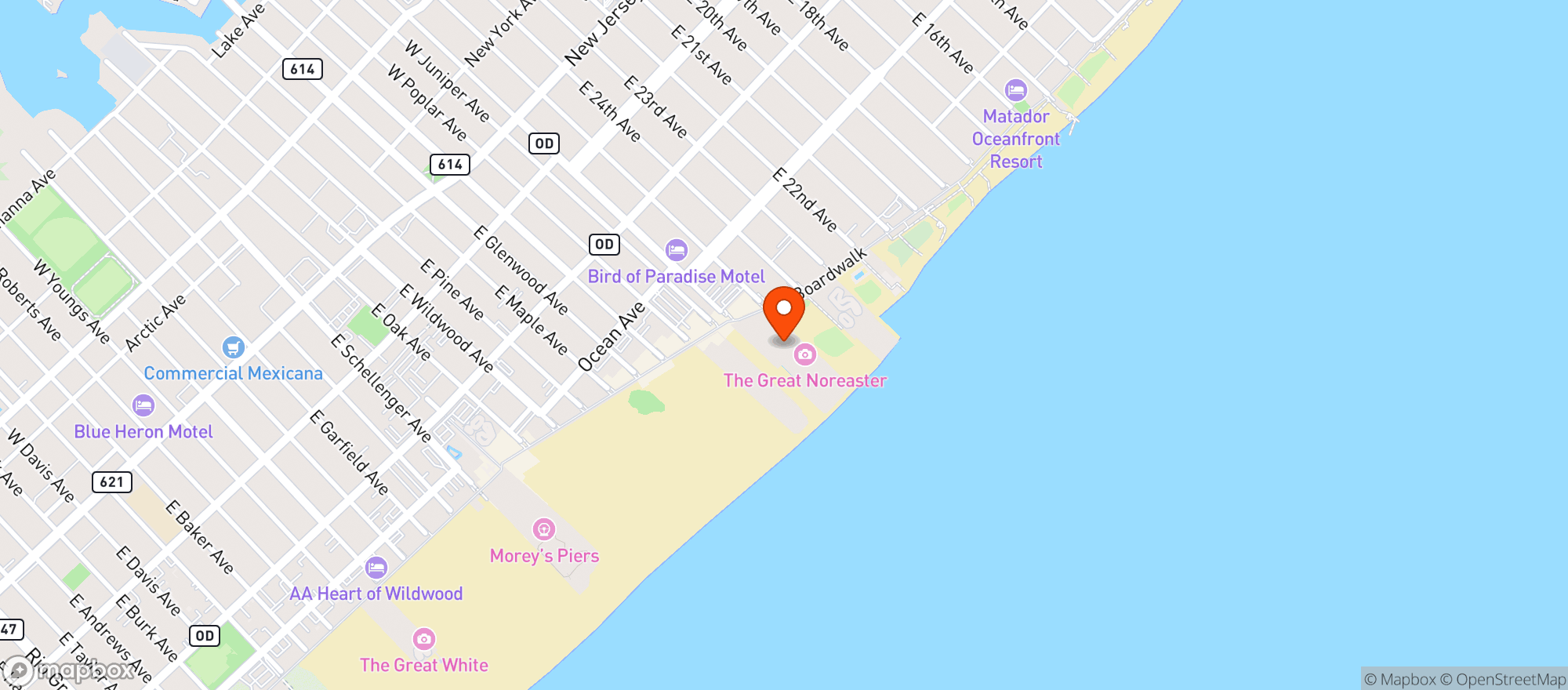 Map showing Ocean Oasis