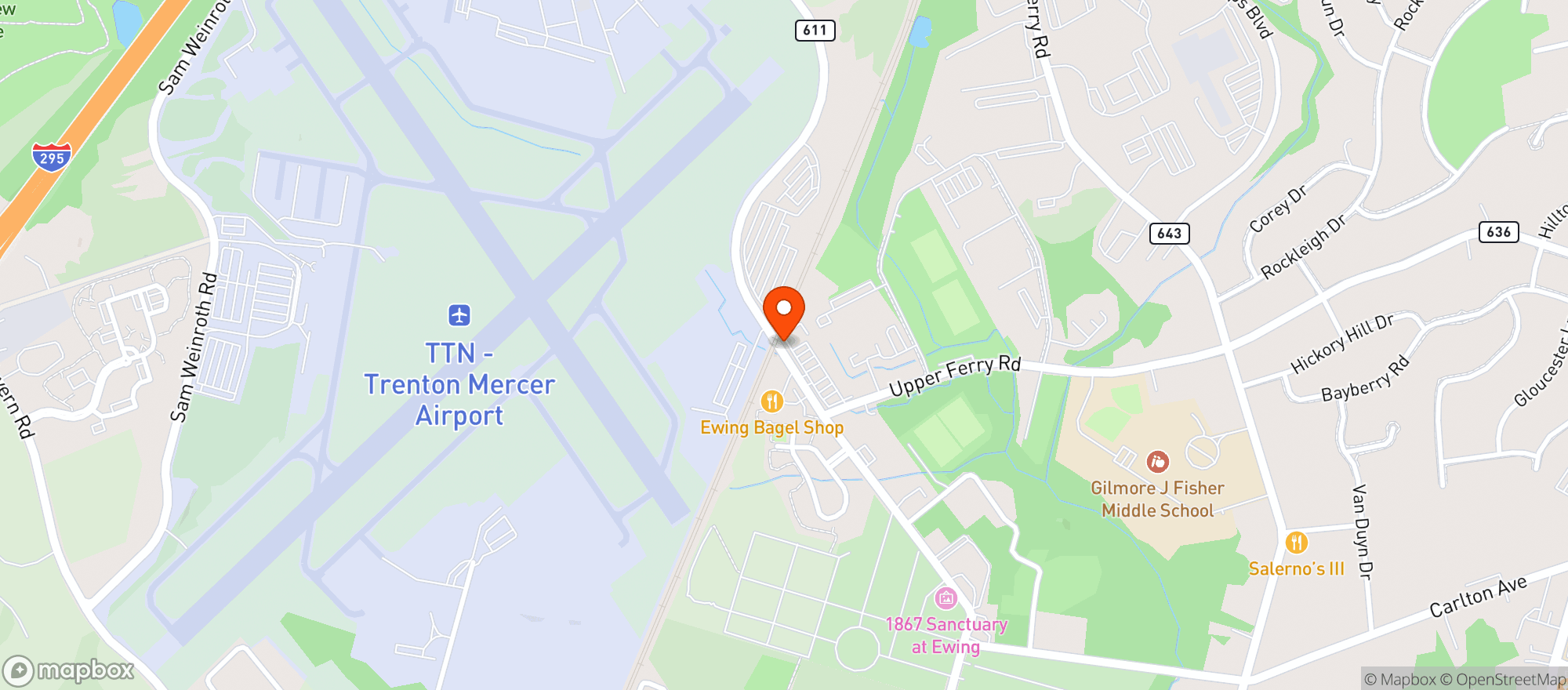 Map showing Glen Roc Liquors