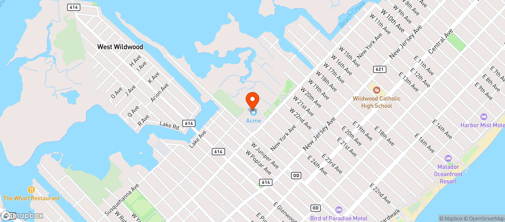 Map showing ACME MARKET #2838