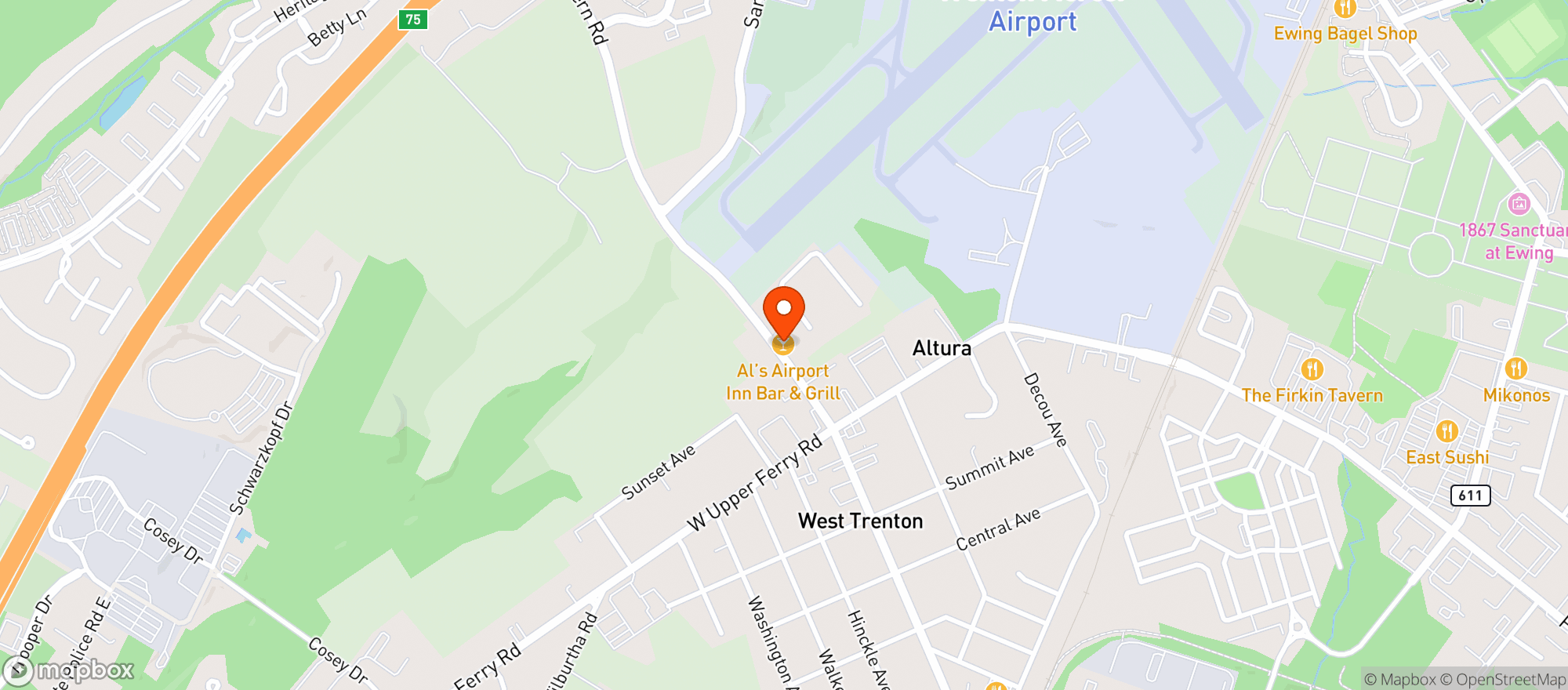 Map showing Als Airport Inn