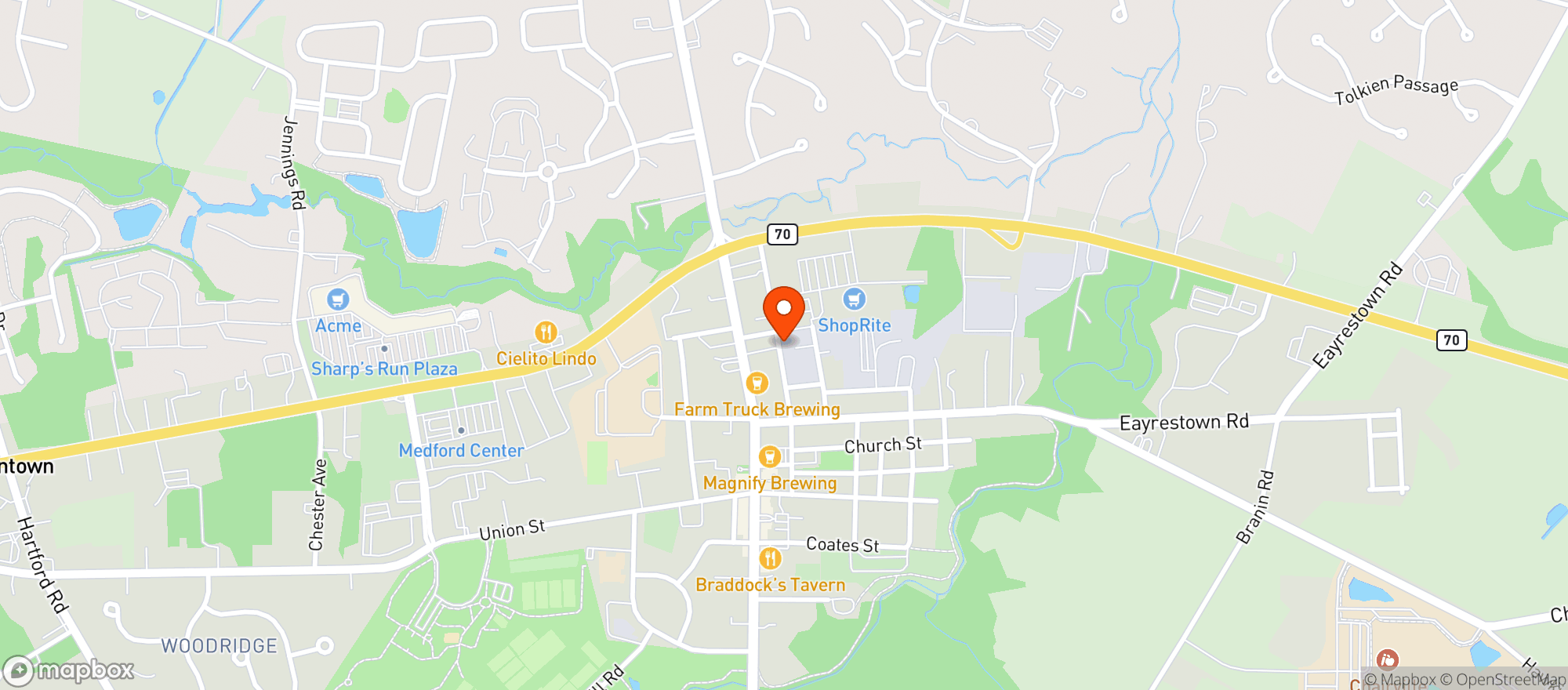 Map showing The Medford Page