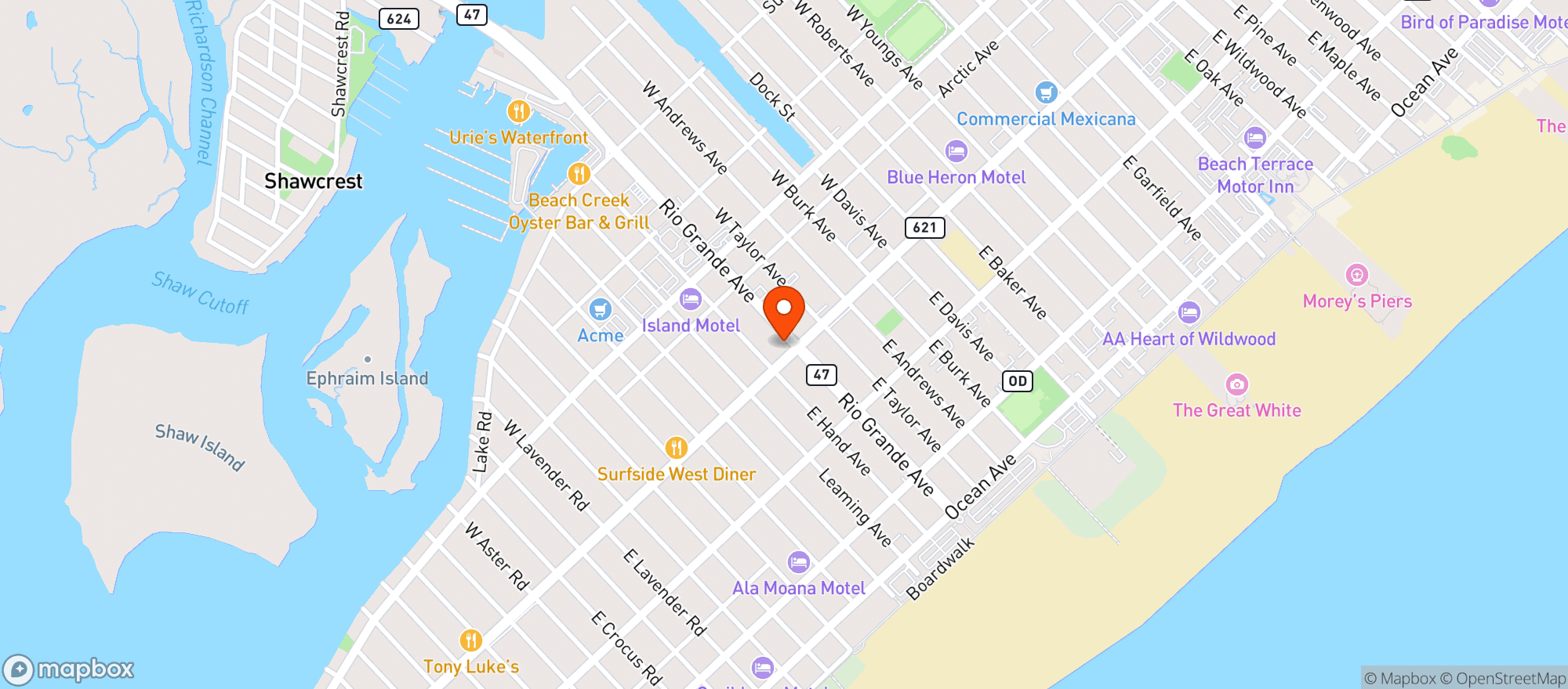 Map showing Liquor Downtown