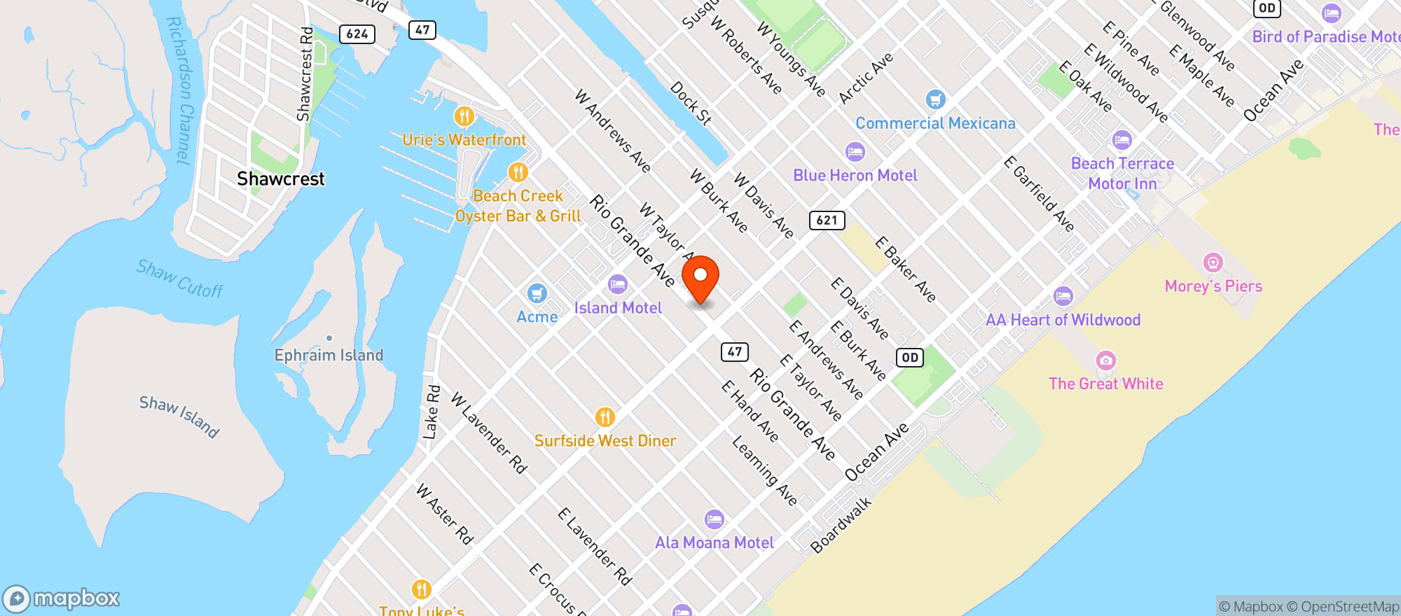 Map showing Mudhen Brewing Co