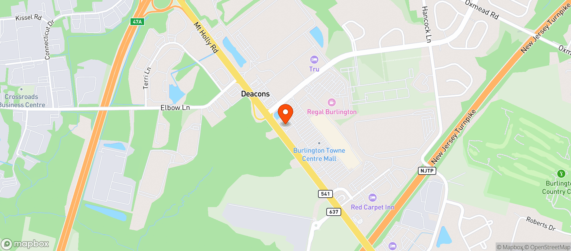 Map showing Vitamin Shoppe - Burlington