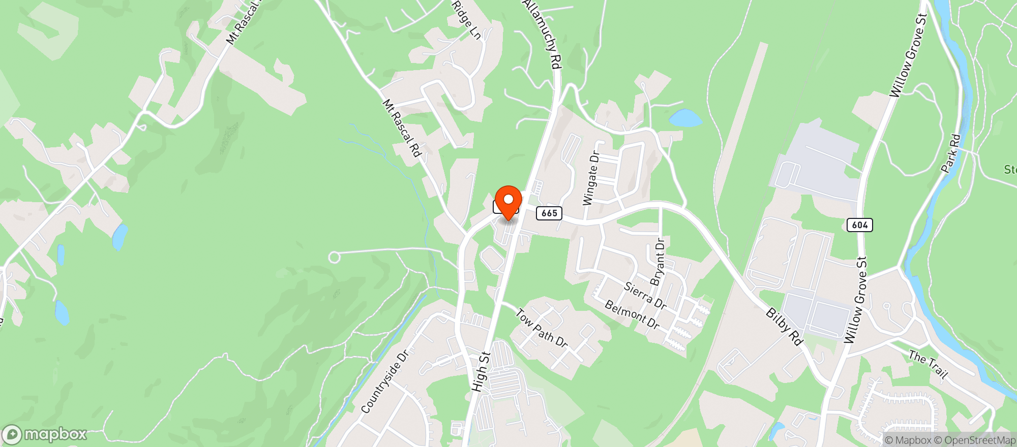 Map showing Sandy's Wine & Spirits Hackettstown
